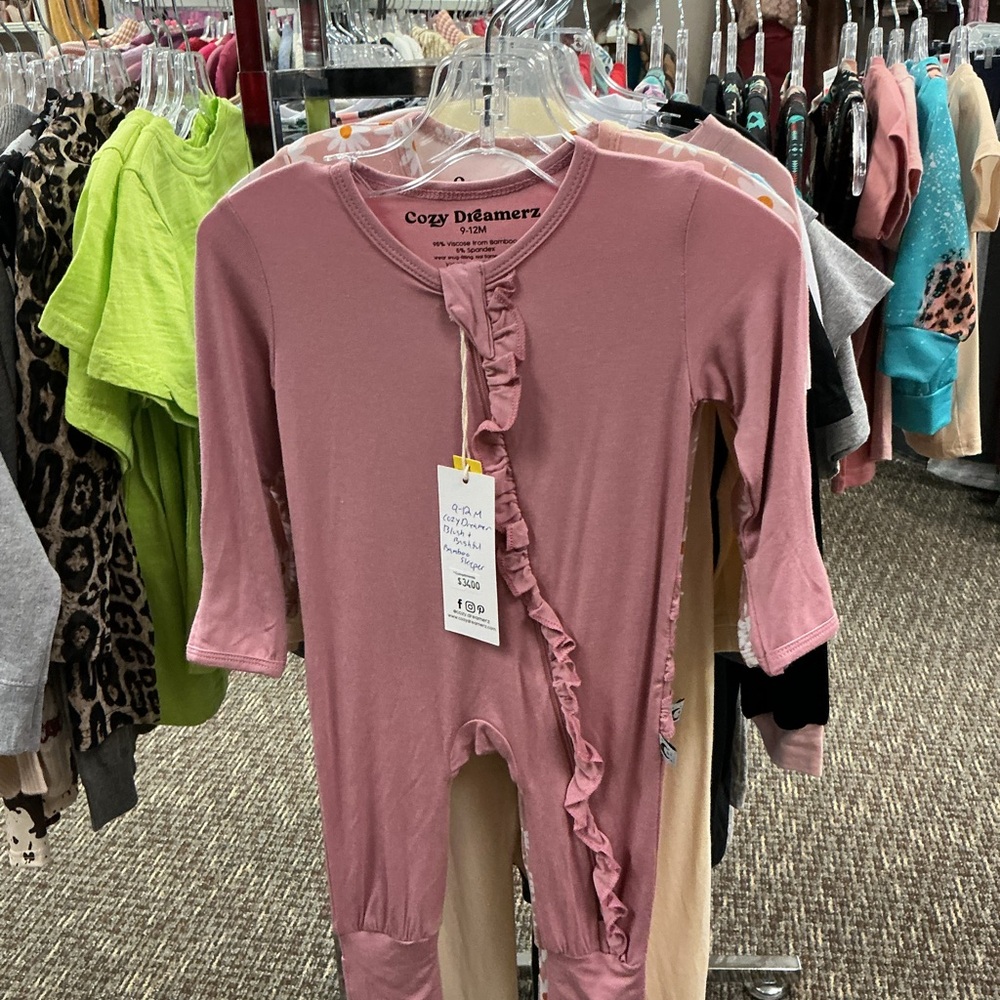 Cozy D Dreamer Pink Ruffle Baby Onesie